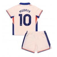 Camisa de Futebol Chelsea Mykhailo Mudryk #10 Equipamento Secundário Infantil 2024-25 Manga Curta (+ Calças curtas)